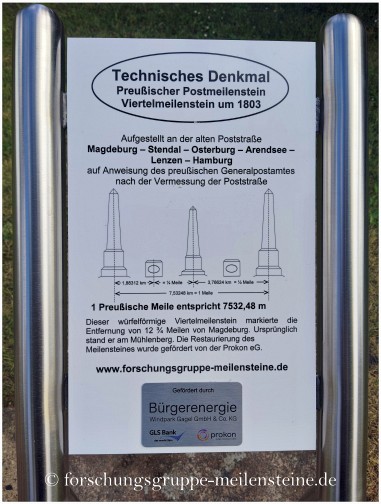 Preußischer Viertelmeilenstein Bretsch